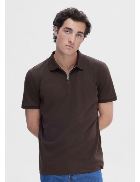 SLHFAVE ZIP SS POLO NOOS