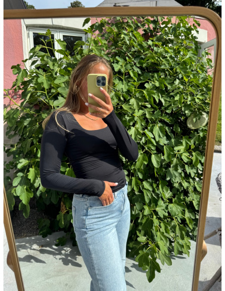 ONLEA L/S 2-WAY DEEP NECK TOP JRS NOOS