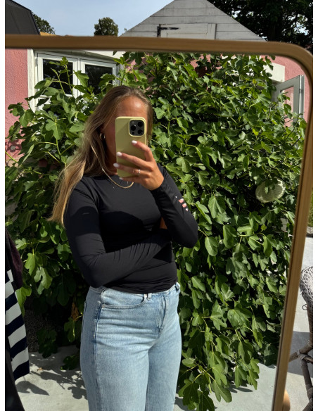 ONLEA L/S 2-WAY DEEP NECK TOP JRS NOOS