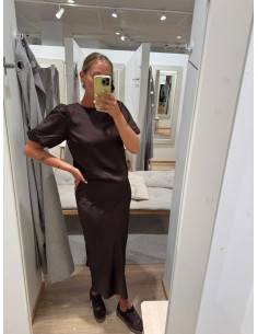 VIELLETTE 2/4 SATIN PUFF TOP