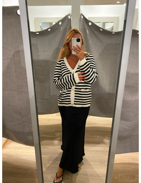 VIRITA L/S STRIPED CARDIGAN