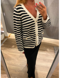 VIRITA L/S STRIPED CARDIGAN 2