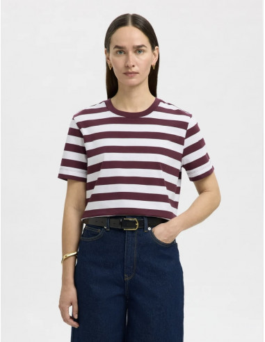 SLFESSENTIAL SS STRIPED BOXY TEE NOOS