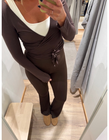 PCROYA BALLERINA LS WRAP TOP