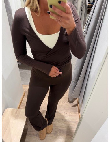 PCROYA BALLERINA LS WRAP TOP