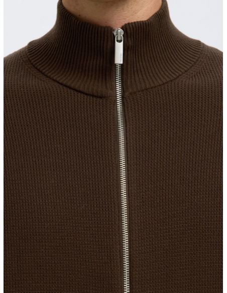 SLHDANE LS KNIT STRUCTURE FULL ZIP NOOS