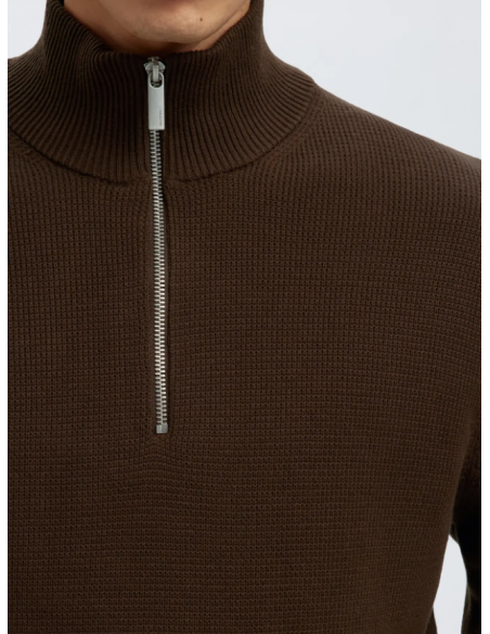 SLHDANE LS KNIT STRUCTURED HALF ZIP NOOS