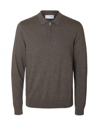 SLHBERG LS HALF ZIP POLO