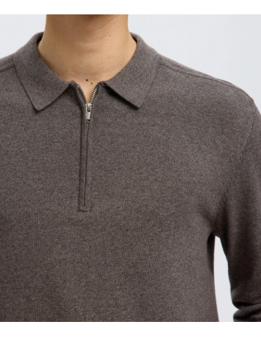 SLHBERG LS HALF ZIP POLO