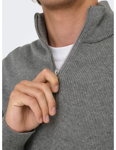 ONSPHIL REG 12 STRUC HALF ZIP KNIT NOOS