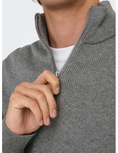 ONSPHIL REG 12 STRUC HALF ZIP KNIT NOOS