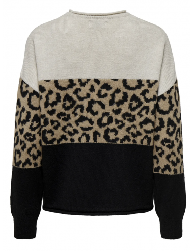 ONLJADE ANIMAL LS O-NECK KNT NOOS
