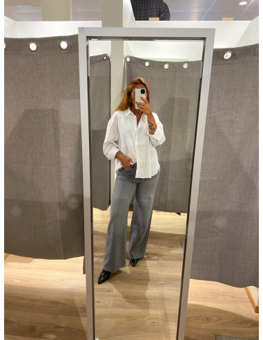 PCSILKE MW WIDE JEANS