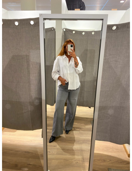 PCSILKE MW WIDE JEANS