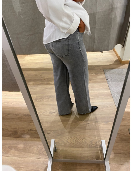 PCSILKE MW WIDE JEANS