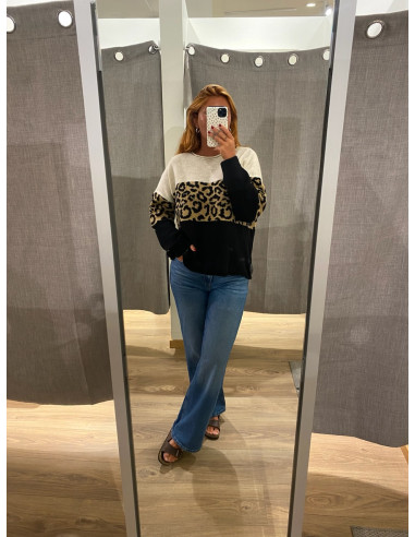 ONLJADE ANIMAL LS O-NECK KNT NOOS