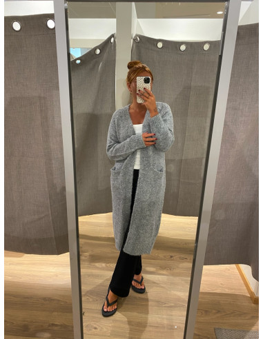 OBJMILU LS LO LONG KNIT CARDIGAN