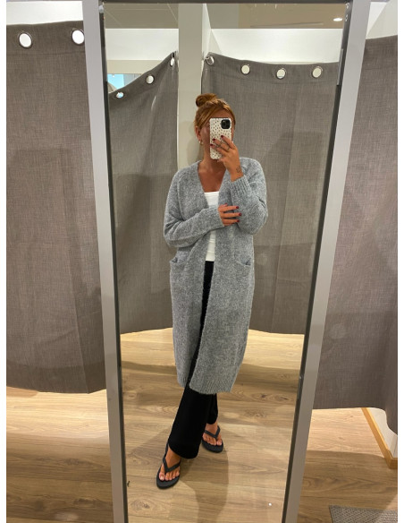 OBJMILU LS LO LONG KNIT CARDIGAN
