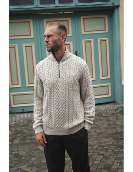 JPRBLUSEAN KNIT CABLE HALF ZIP