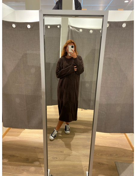 PCJENNA LS CABLE KNIT DRESS