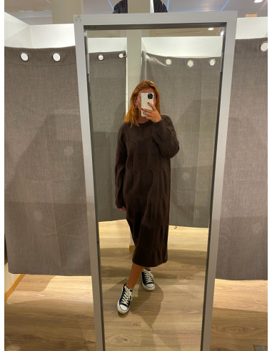 PCJENNA LS CABLE KNIT DRESS