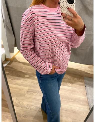 JXSOPHIA BOXY LS STRIPE TEE