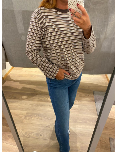 JXSOPHIA BOXY LS STRIPE TEE
