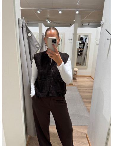 JDYMABEL S/L O-NECK BUTTON VEST KNT