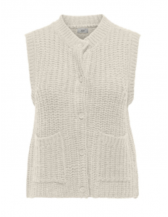 JDYMABEL S/L O-NECK BUTTON VEST KNT 2