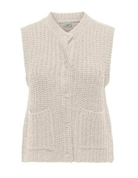 JDYMABEL S/L O-NECK BUTTON VEST KNT