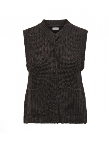 JDYMABEL S/L O-NECK BUTTON VEST KNT