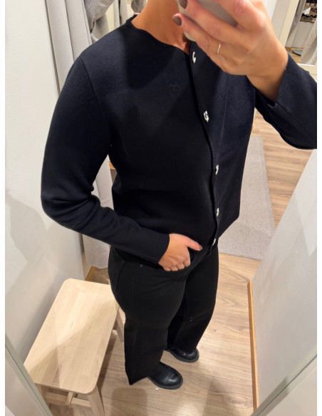 VISWAY O-NECK L/S BUTTON KNIT CARDIGAN