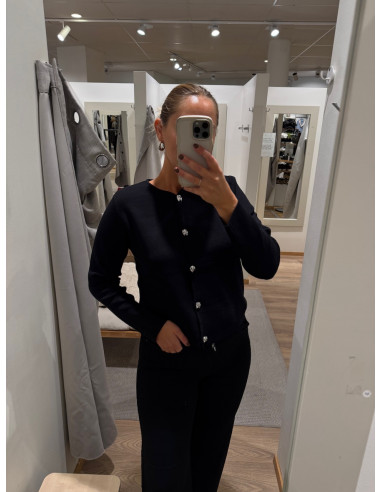 VISWAY O-NECK L/S BUTTON KNIT CARDIGAN