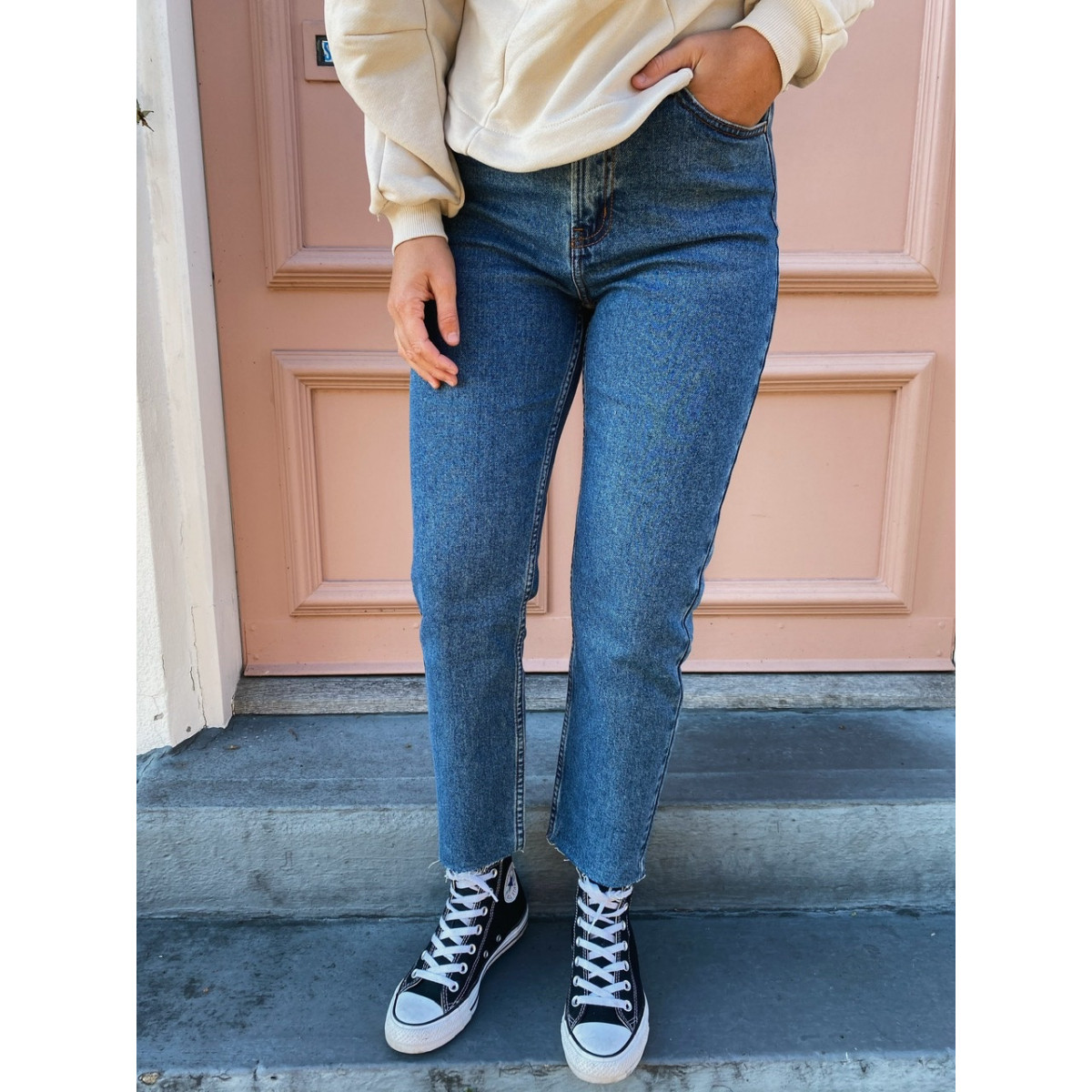 ONLEMILY LIFE ANCLE HW RAW JEANS NOOS