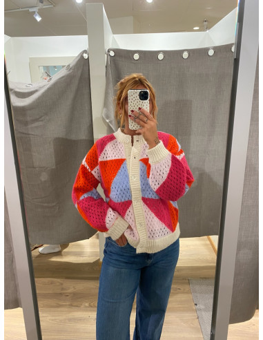 PCJANEL LS O-NECK KNIT CARDIGAN