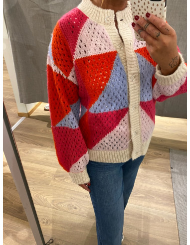 PCJANEL LS O-NECK KNIT CARDIGAN