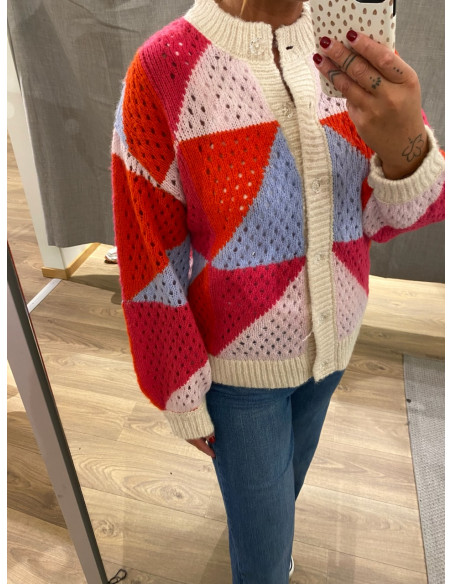 PCJANEL LS O-NECK KNIT CARDIGAN