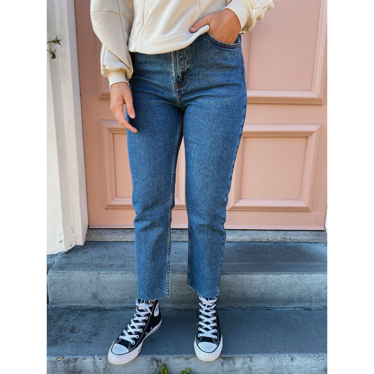 ONLEMILY LIFE ANCLE HW RAW JEANS NOOS