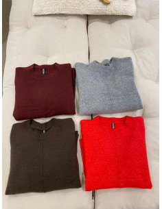 PCMALOU LS O-NECK CUTLINE KNIT