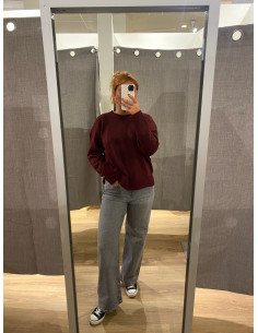 PCMALOU LS O-NECK CUTLINE KNIT 2