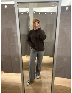 PCMALOU LS O-NECK CUTLINE KNIT 2