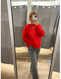 PCMALOU LS O-NECK CUTLINE KNIT 2