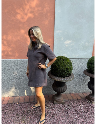 PCSELMA 3/4 ZIP DENIM DRESS