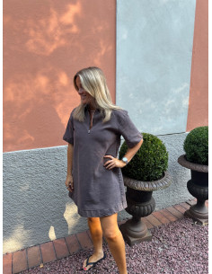PCSELMA 3/4 ZIP DENIM DRESS