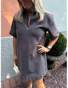 PCSELMA 3/4 ZIP DENIM DRESS 2