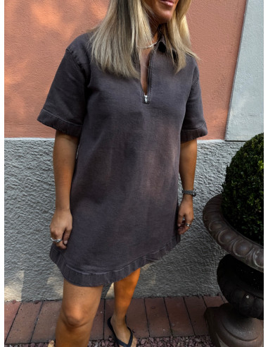 PCSELMA 3/4 ZIP DENIM DRESS