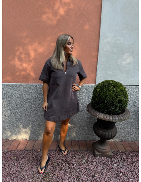 PCSELMA 3/4 ZIP DENIM DRESS