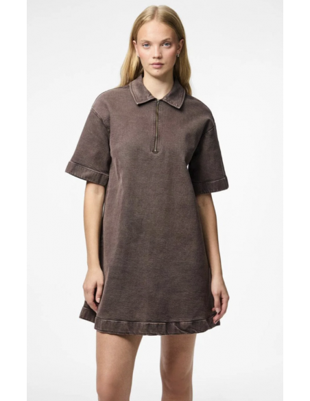 PCSELMA 3/4 ZIP DENIM DRESS