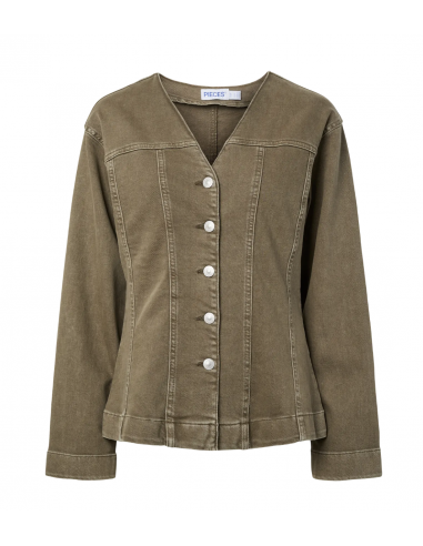 PCSILKE LS COL DENIM SHIRT