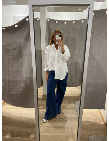 PCSILKE MW PULL UP DENIM PANTS